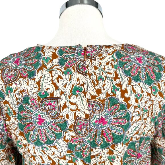 Veronica Beard Henrieta Silk Floral Ruched Blouse Top Multicolor Size 8 - Picture 8 of 15